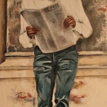 Pintura intitulada "le cubain" por Virginie Px, Obras de arte originais, Óleo