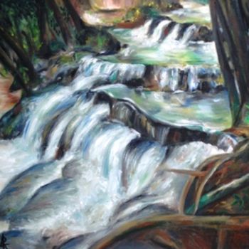 Peinture intitulée "cascades.jpg" par Virginier, Œuvre d'art originale, Huile