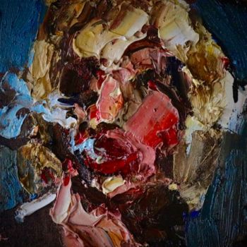 Painting titled "Face#2" by Virgis Ruseckas, Original Artwork, Oil