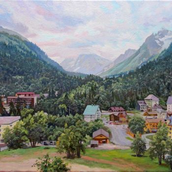 Painting titled ""Домбай"" by Aleksandr Samokhvalov, Original Artwork, Oil