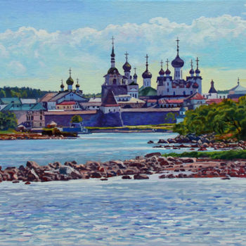 Schilderij getiteld ""Соловки"" door Aleksandr Samokhvalov, Origineel Kunstwerk, Olie