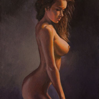 Картина под названием ""В тёплом свете"" - Александр Самохвалов, Подлинное произведение искусства, Масло