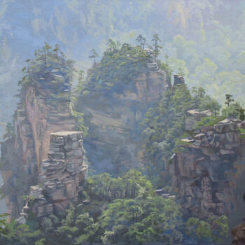 Картина под названием ""В горах Аватара"" - Александр Самохвалов, Подлинное произведение искусства, Масло