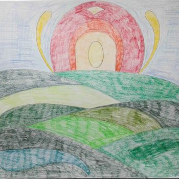 Disegno intitolato "Horizon" da Sara Lamothe (Savant Artist), Opera d'arte originale, Matita