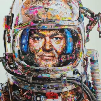 Коллажи под названием "Cosmonaute 2" - Virut Panchabuse, Подлинное произведение искусства