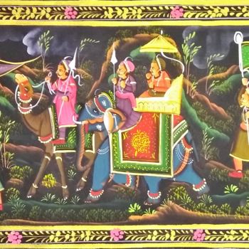 Pintura intitulada "Kishangarh Shelly" por Vishal Gurjar, Obras de arte originais, Óleo