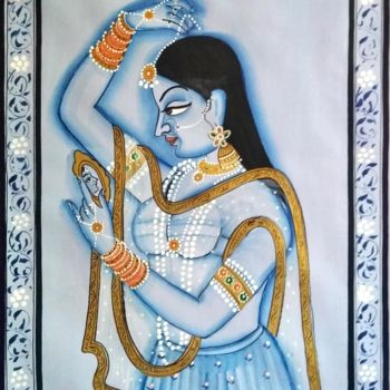 Malerei mit dem Titel "Royal Queen" von Vishal Gurjar, Original-Kunstwerk, Öl
