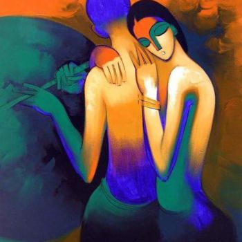 Painting titled "Love" by Vishal Gurjar, Original Artwork, Acrylic