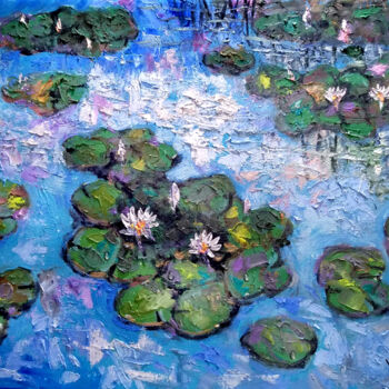 제목이 "water lilies2"인 미술작품 Vishalandra Dakur로, 원작, 기름