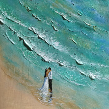Painting titled "Beach Bride2" by Vishalandra Dakur, Original Artwork, Acrylic