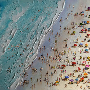 Картина под названием "Abstract Beach4" - Vishalandra Dakur, Подлинное произведение искусства, Масло