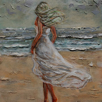 Schilderij getiteld "Ocean Breeze2" door Vishalandra Dakur, Origineel Kunstwerk, Olie