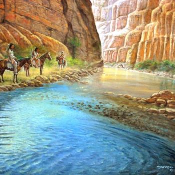 제목이 "Canyon Creek"인 미술작품 Vishalandra Dakur로, 원작, 기름