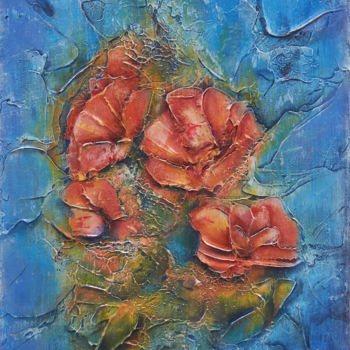 Pintura intitulada "Flowers on the water" por Vishnya Daria, Obras de arte originais, Acrílico