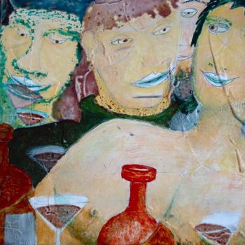 Painting titled "Bar et galerie" by Gerrit Gerard Visser, Original Artwork