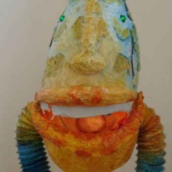 Sculpture titled "Fish Moilapaix 01" by Gerrit Gerard Visser, Original Artwork, Paper maché