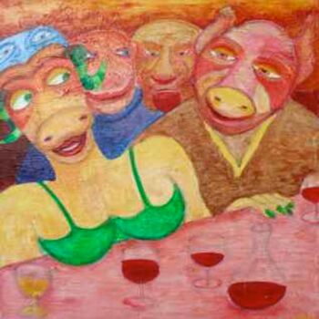 Peinture intitulée "Bêtes de Bar" par Gerrit Gerard Visser, Œuvre d'art originale