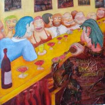 Painting titled "Gueules de Bar" by Gerrit Gerard Visser, Original Artwork