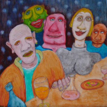 Painting titled "Regards de Bar" by Gerrit Gerard Visser, Original Artwork