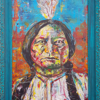 Painting titled "Sitting Bull" by Navratil Art, Original Artwork, Acrylic