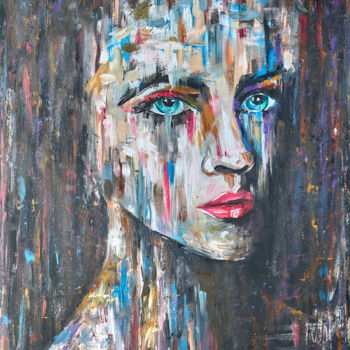 Картина под названием "Women fine art. Abs…" - Kristina Degtyareva, Подлинное произведение искусства, Акрил Установлен на Де…