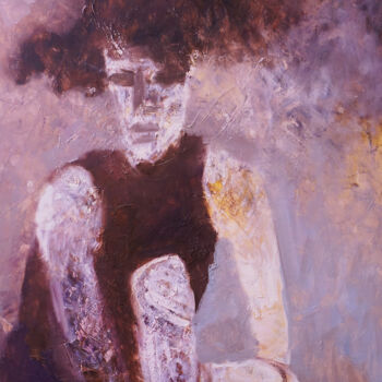 Painting titled "Time to think" by Vita Daneva, Original Artwork, Oil