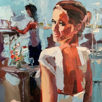 Картина под названием "Woman. Summer." - Vita Schagen, Подлинное произведение искусства, Масло Установлен на Деревянная рама…
