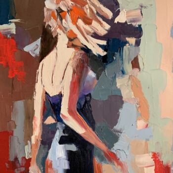 Картина под названием "Woman, bright oil p…" - Vita Schagen, Подлинное произведение искусства, Масло Установлен на Деревянна…
