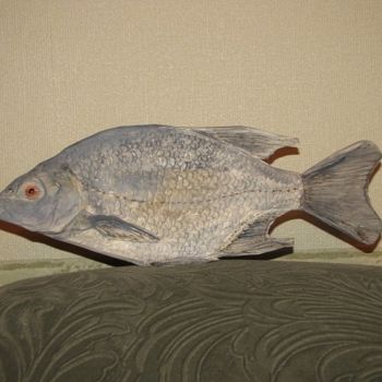Sculpture titled "рыба лещ" by Vitalii Parfenov, Original Artwork, Wood