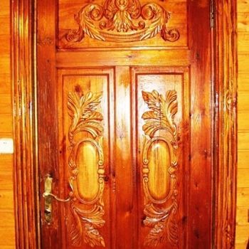 Γλυπτική με τίτλο "дверь" από Виталий Парфенов, Αυθεντικά έργα τέχνης, Ξύλο