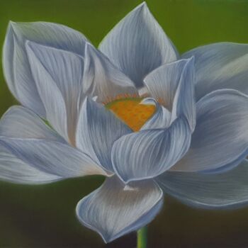 Drawing titled "White Lotus" by Vitalii Astapenko, Original Artwork, Pastel
