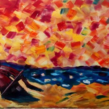 Malerei mit dem Titel "SUNNY BEACH" von Vitalii Bondarenko (ViBond), Original-Kunstwerk, Öl