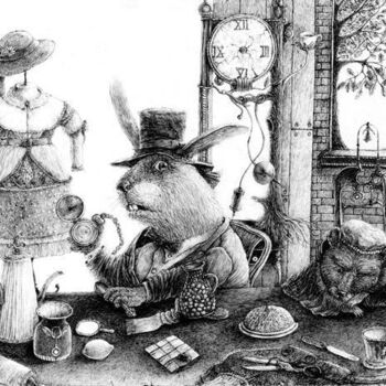 Dibujo titulada "Teatime" por Vitalii Lototskii, Obra de arte original, Otro