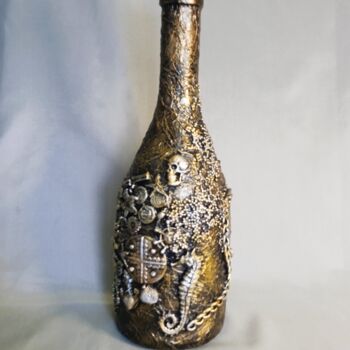 Sculpture titled "Bottle No. 8" by Vitalij Drigalev, Original Artwork, Glass