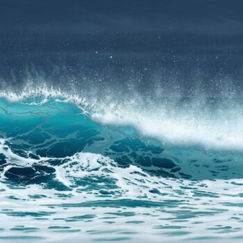 Painting titled "Sea energy" by Vitalii Kazantsev, Original Artwork, Oil