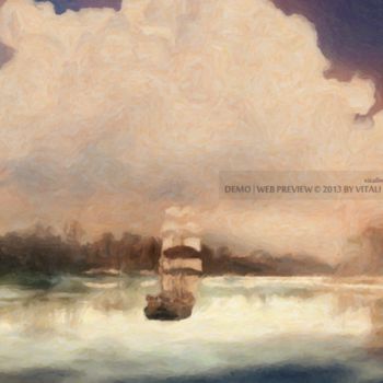 Peinture intitulée "River of Dreams" par Vitali Nahshon, Œuvre d'art originale