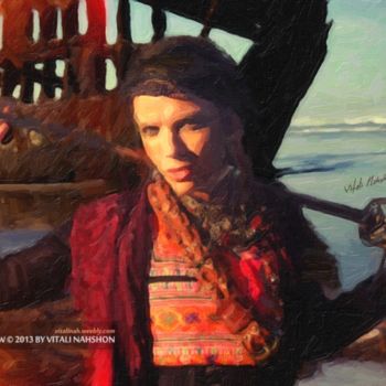 Peinture intitulée "Pirates: Adventures…" par Vitali Nahshon, Œuvre d'art originale