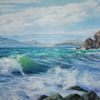 Картина под названием "Морской прилив" - Vitaliy Boreiko, Подлинное произведение искусства, Масло Установлен на Деревянная р…