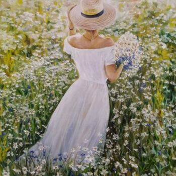 Картина под названием "Полевые цветы" - Vitaliy Boreiko, Подлинное произведение искусства, Масло