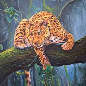Картина под названием "В джунглях" - Vitaliy Boreiko, Подлинное произведение искусства, Масло