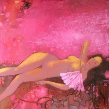 Картина под названием "color Sakura" - Vitaliy Kotendzhi, Подлинное произведение искусства, Масло