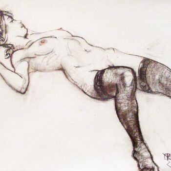 Drawing titled "Lying model" by Vitaliy Kotendzhi, Original Artwork