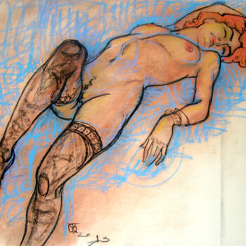 Drawing titled "Blue velvet" by Vitaliy Kotendzhi, Original Artwork