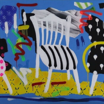 Painting titled "Chairs 300 X 80 cm…" by Vitaliy Lishko, Original Artwork, Acrylic