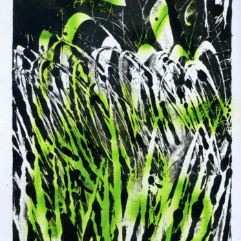 Printmaking titled "Grass (Monotype) (0…" by Vitaliy Lishko, Original Artwork, Monotype