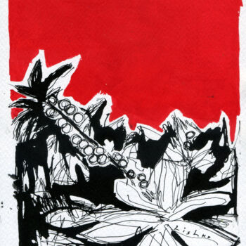 Zeichnungen mit dem Titel "Flowers 21*15 cm /…" von Vitaliy Lishko, Original-Kunstwerk, Tinte
