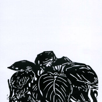 Printmaking titled "Flowers 21*15 cm /…" by Vitaliy Lishko, Original Artwork, Linocuts