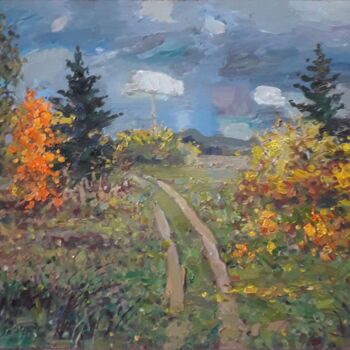 Painting titled "Such an autumn" by Vitaliy Ustimenko, Original Artwork, Oil