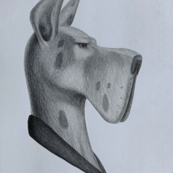 Dessin intitulée "dog pencil painting" par Vitaly.Arts, Œuvre d'art originale, Crayon