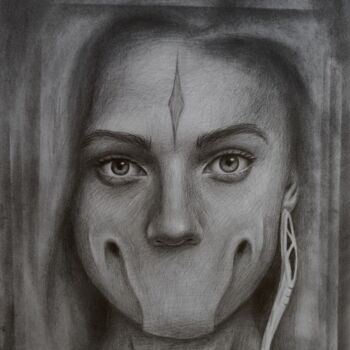 Drawing titled "mysterious girl wit…" by Vitaly.Arts, Original Artwork, Pastel